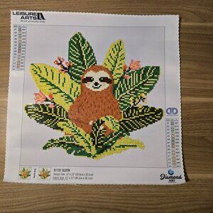 Completed Sloth Diamond Dotz art 12" x 12"‎ FUN!